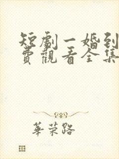 短剧一婚到底免费观看全集高清