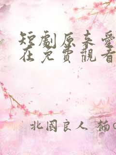 短剧原来爱一直在免费观看