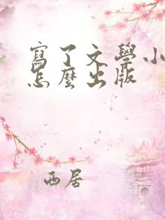 写了文学小说后怎么出版