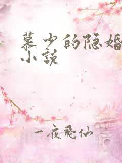 慕少的隐婚罪妻小说