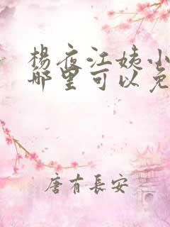 杨夜江姨小说在哪里可以免费阅读