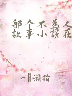 那个不为人知的故事小说在哪里看