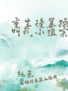 重生后暴躁大佬叫我小祖宗 txt全本
