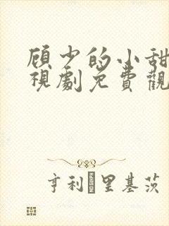 顾少的小甜心电视剧免费观看全集