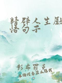精辟人生励志感悟句子