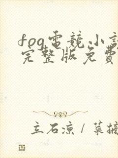 fog电竞小说完整版免费阅读