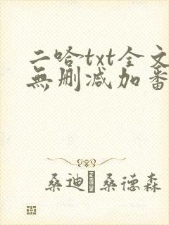 二哈txt全文无删减加番外