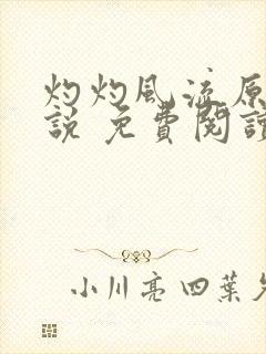 灼灼风流原著小说 免费阅读