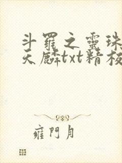 斗罗之灵珠神剑天麟txt精校无错版