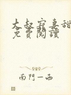 大叔宠妻甜不腻免费阅读