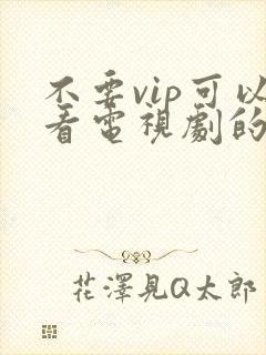 不要vip可以看电视剧的网站