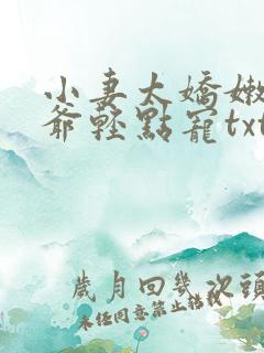 小妻太娇嫩,枭爷轻点宠txt免费下载