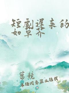短剧迟来的深情如草芥
