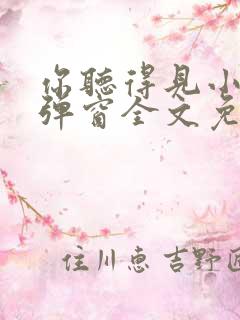 你听得见小说无弹窗全文免费阅读