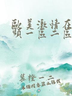 欧美激情在线视频一区二区