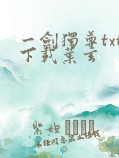 一剑独尊txt下载叶玄