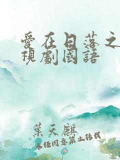 爱在日落之前电视剧国语
