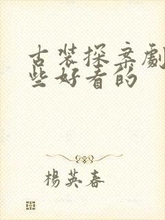 古装探案剧有哪些好看的