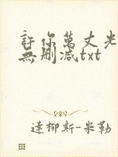 许你万丈光芒好无删减txt