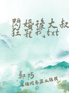 闪婚后大叔每天狂宠我txt