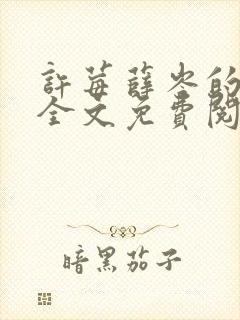 许莓薛岑的小说全文免费阅读无弹窗