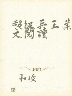 超级兵王叶谦全文阅读