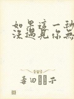 如果这一秒,我没遇见你无弹窗阅读