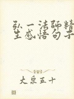 弘一法师精辟人生感悟句子
