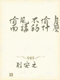 偷风不偷月 北南讲的什么