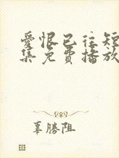 爱恨已往短剧全集免费播放