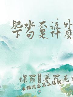 肥水不流外人田下句是什么
