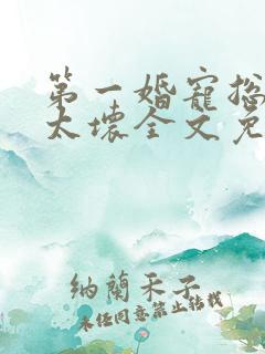 第一婚宠总裁别太坏全文免费阅读