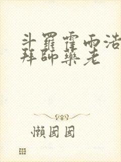 斗罗霍雨浩开局拜师药老