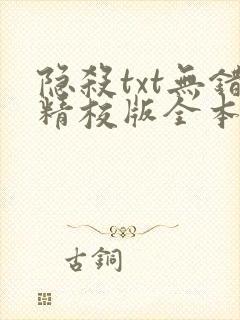 隐杀txt无错精校版全本