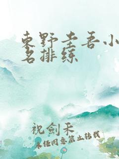 东野圭吾小说排名排练