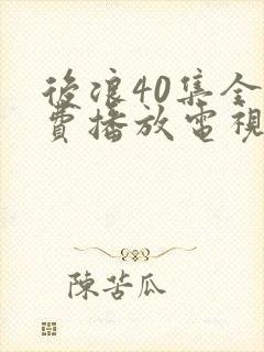后浪40集全免费播放电视剧
