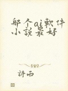 哪个ai软件写小说最好