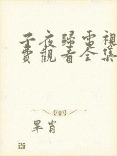 子夜归电视剧免费观看全集高清23