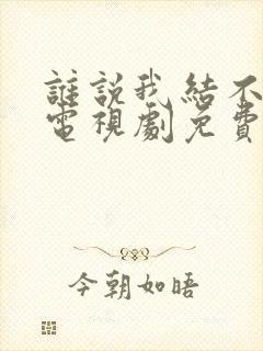 谁说我结不了婚电视剧免费看