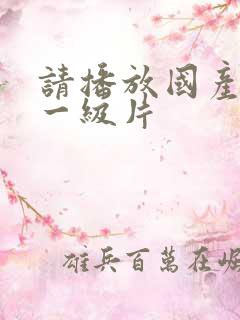请播放国产黄色一级片