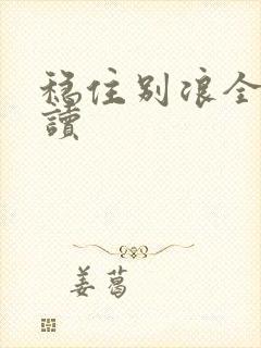 稳住别浪全文阅读