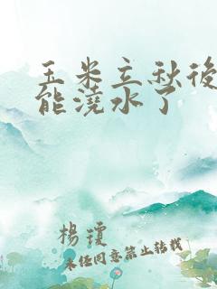 玉米立秋后能不能浇水了
