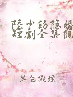 陆少的隐婚罪妻短剧全集观看