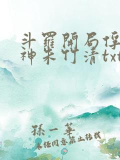 斗罗开局俘获女神朱竹清txt下载