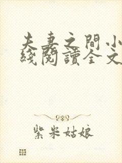 夫妻之间小说在线阅读全文