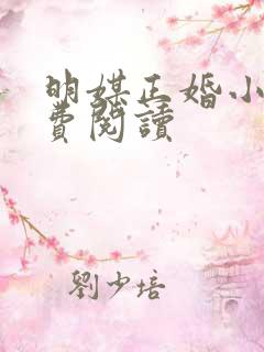 明媒正婚小说免费阅读