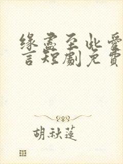 缘尽至此爱不再言短剧免费观看