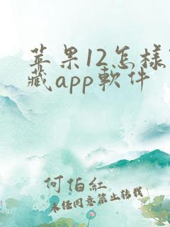 苹果12怎样隐藏app软件