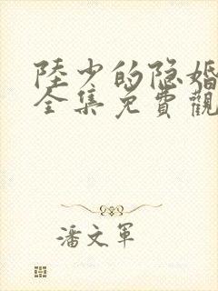 陆少的隐婚罪妻全集免费观看