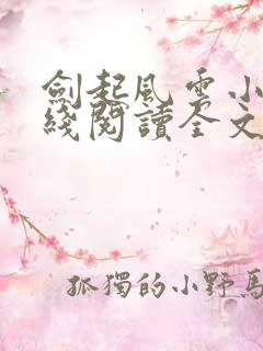 剑起风云小说在线阅读全文免费